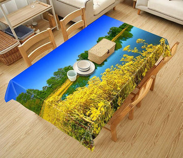 3D Lakeside Flowers 674 Tablecloths Wallpaper AJ Wallpaper 