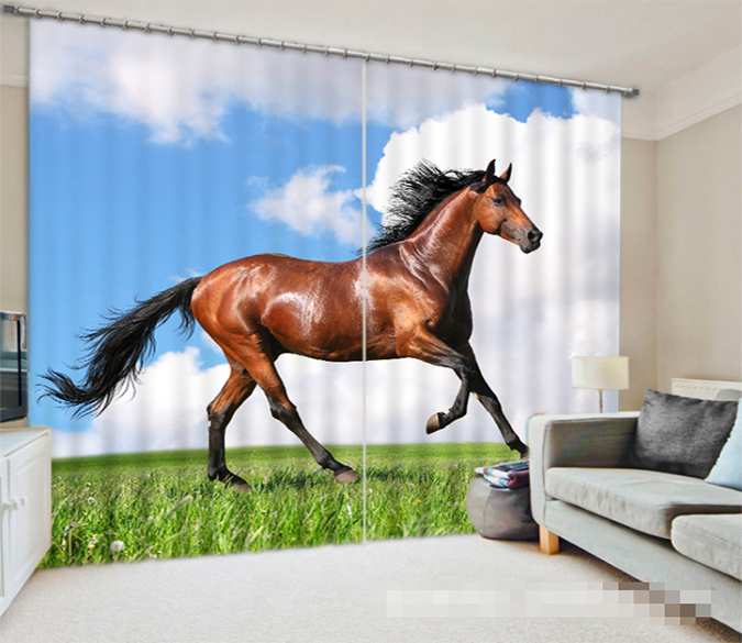 3D Grassland Horse 1258 Curtains Drapes Wallpaper AJ Wallpaper 