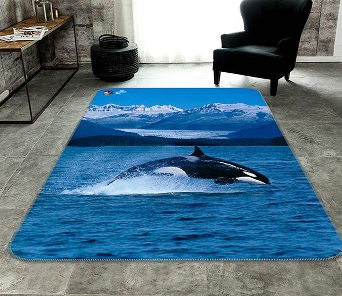 3D Mountain Sea Dolphin 219 Non Slip Rug Mat Mat AJ Creativity Home 