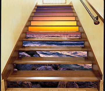 3D Pretty Sea Sunset Glow 713 Stair Risers Wallpaper AJ Wallpaper 