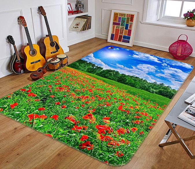 3D Flowers Field 192 Non Slip Rug Mat Mat AJ Creativity Home 