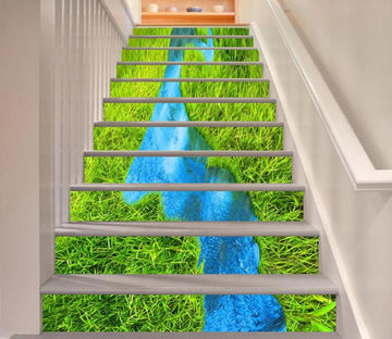 3D Grassland River 592 Stair Risers Wallpaper AJ Wallpaper 