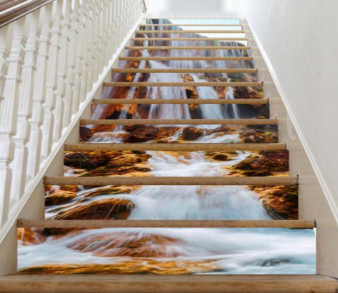 3D Waterfall Scenery 693 Stair Risers Wallpaper AJ Wallpaper 