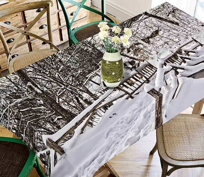 3D Snow Covered Forest 821 Tablecloths Wallpaper AJ Wallpaper 