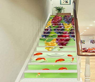 3D Color Grapes Fishes 1515 Stair Risers Wallpaper AJ Wallpaper 