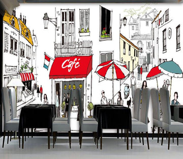 Hand-Painted City Wallpaper AJ Wallpapers 