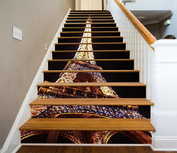 3D Bright Eiffel Tower 1298 Stair Risers Wallpaper AJ Wallpaper 