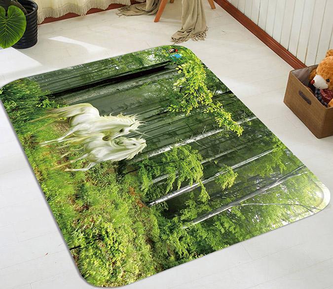 3D Forest Unicorns 61 Non Slip Rug Mat Mat AJ Creativity Home 