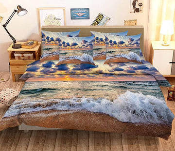 3D Sea Sunset Scenery 18 Bed Pillowcases Quilt Wallpaper AJ Wallpaper 