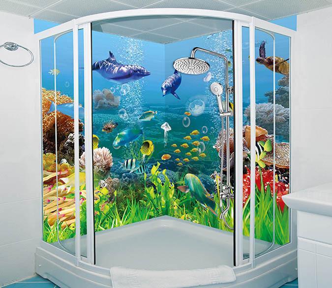 3D Pretty Ocean World 3 Bathroom Wallpaper Wallpaper AJ Wallpaper 