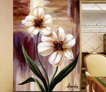 3D Painting Flowers Gray 784 Wallpaper AJ Wallpaper 