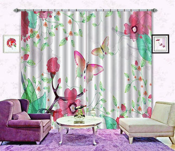 3D Flowers Butterflies 539 Curtains Drapes Wallpaper AJ Wallpaper 