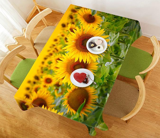 3D Sunflowers Field 487 Tablecloths Wallpaper AJ Wallpaper 