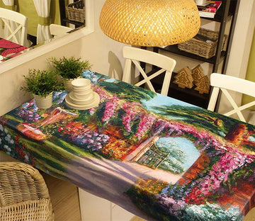 3D Oil Painting Courtyard 456 Tablecloths Wallpaper AJ Wallpaper 
