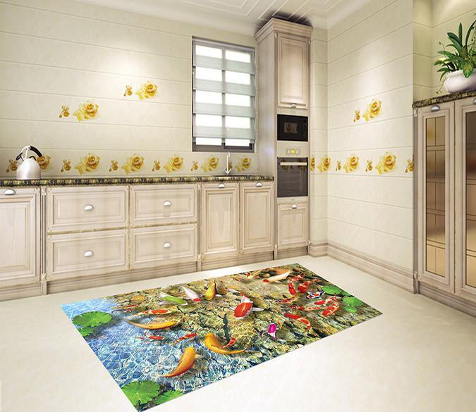 3D Colorful Fishes 173 Kitchen Mat Floor Mural Wallpaper AJ Wallpaper 