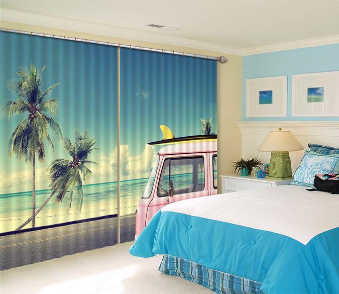 3D Seaside Road Car 467 Curtains Drapes Wallpaper AJ Wallpaper 