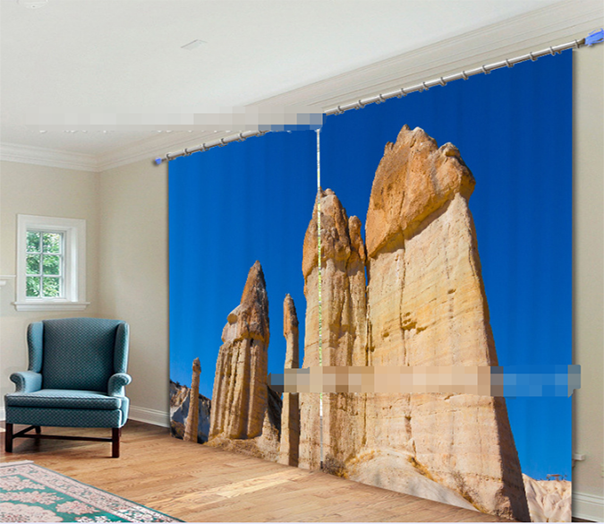 3D Stone Mountains 910 Curtains Drapes Wallpaper AJ Wallpaper 