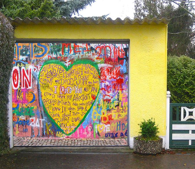 3D Romantic Graffiti 32 Garage Door Mural Wallpaper AJ Wallpaper 