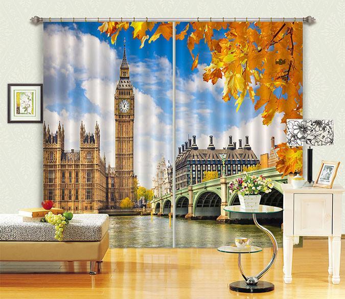 3D London Scenery Curtains Drapes Wallpaper AJ Wallpaper 