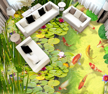 3D Pond Scenery Floor Mural Wallpaper AJ Wallpaper 2 
