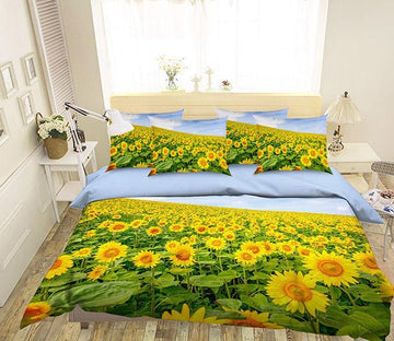 3D Sunflowers Field 248 Bed Pillowcases Quilt Wallpaper AJ Wallpaper 