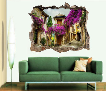 3D Pretty Town Flowers 119 Broken Wall Murals Wallpaper AJ Wallpaper 
