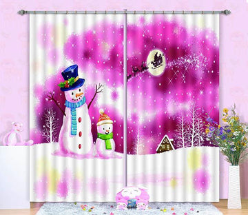 3D Lovely Snowman 503 Curtains Drapes Wallpaper AJ Wallpaper 