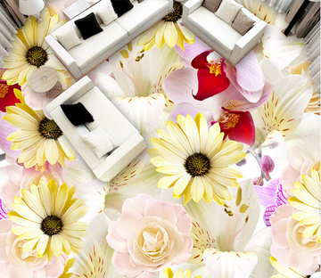 3D Fresh Blossoms Floor Mural Wallpaper AJ Wallpaper 2 