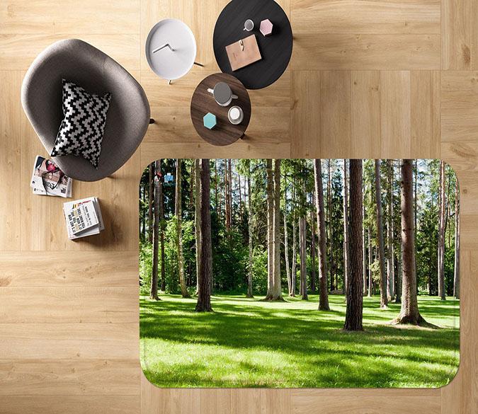 3D Grassland Tall Trees 3 Non Slip Rug Mat Mat AJ Creativity Home 