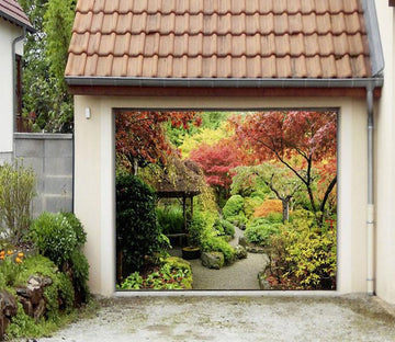 3D Park Colorful Trees 430 Garage Door Mural Wallpaper AJ Wallpaper 