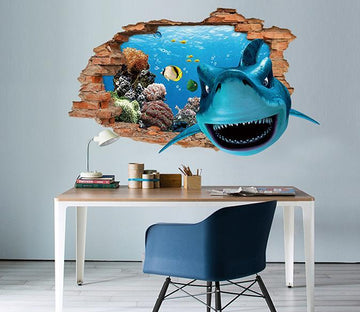 3D Ocean Shark 85 Broken Wall Murals Wallpaper AJ Wallpaper 