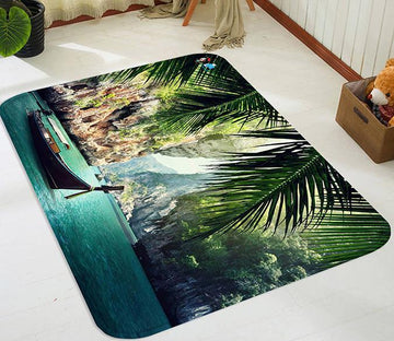 3D Sea Bay Boat 110 Non Slip Rug Mat Mat AJ Creativity Home 