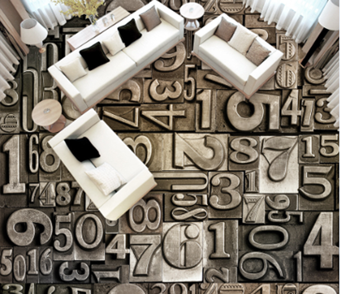3D Numbers Floor Mural Wallpaper AJ Wallpaper 2 