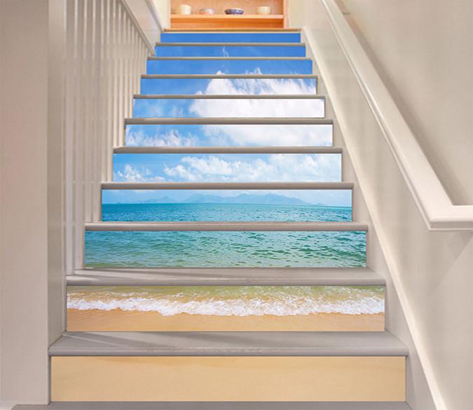 3D Peace Beach Scenery 1179 Stair Risers Wallpaper AJ Wallpaper 