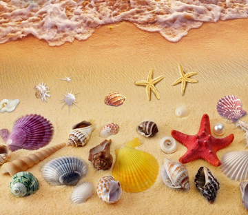 3D Sand Beach Treasures Floor Mural Wallpaper AJ Wallpaper 2 