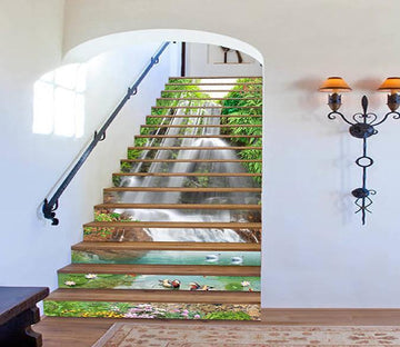 3D Pretty Waterfall 1409 Stair Risers Wallpaper AJ Wallpaper 