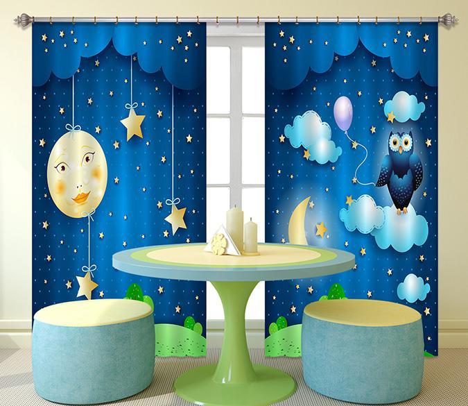 3D Stars Sky Pattern 2404 Curtains Drapes Wallpaper AJ Wallpaper 