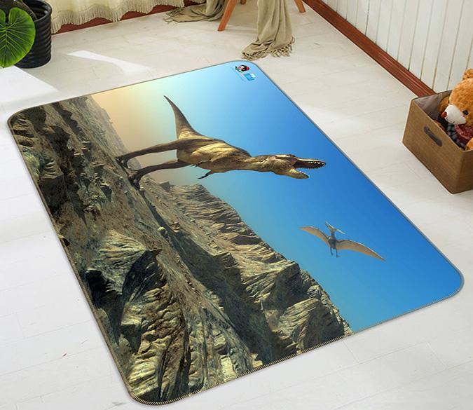 3D Howling Dinosaur 247 Non Slip Rug Mat Mat AJ Creativity Home 
