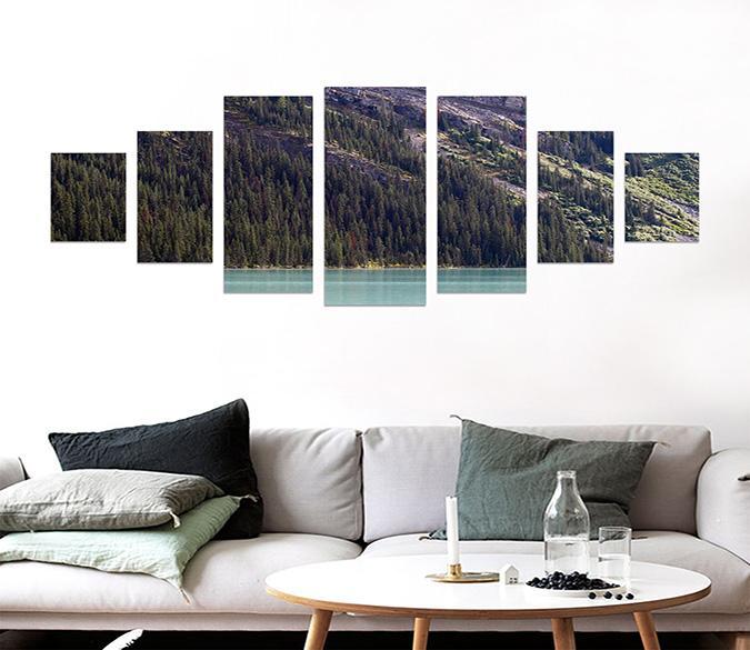 3D Mountain Lake Scenery 1 Unframed Print Wallpaper Wallpaper AJ Wallpaper 
