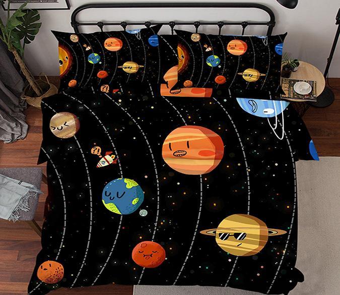 3D Planets Orbit 49 Bed Pillowcases Quilt Wallpaper AJ Wallpaper 