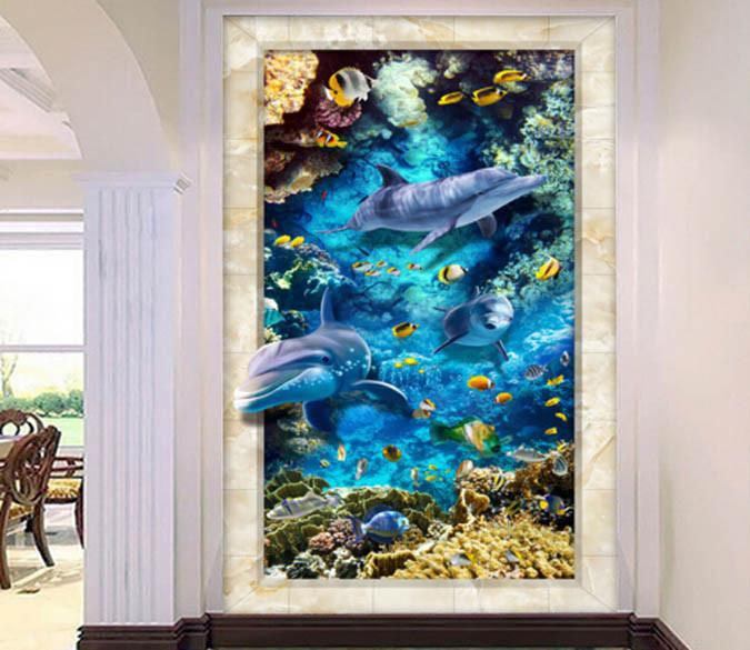 3D Coral Sea Floor Mural Wallpaper AJ Wallpaper 2 
