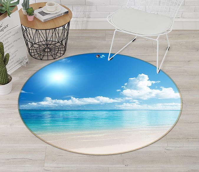 3D Blue Sea Scenery 43 Round Non Slip Rug Mat Mat AJ Creativity Home 