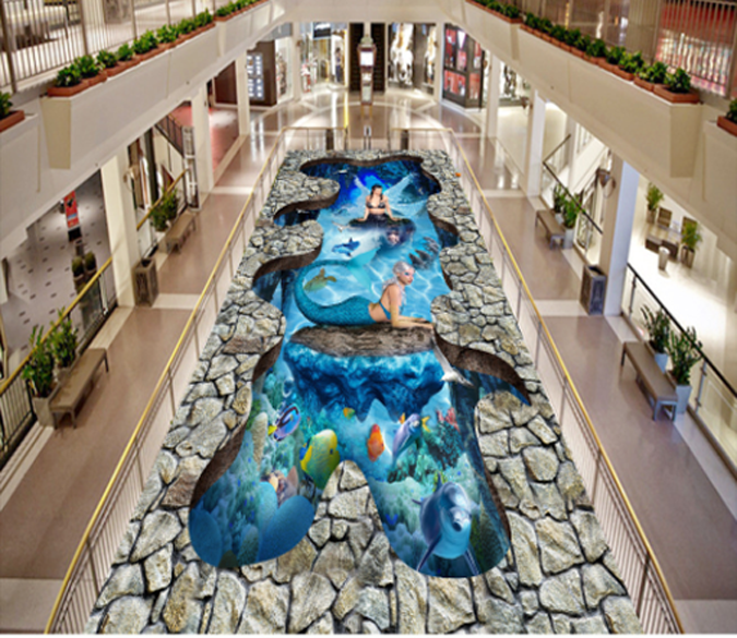 3D Ocean Mermaids Floor Mural Wallpaper AJ Wallpaper 2 