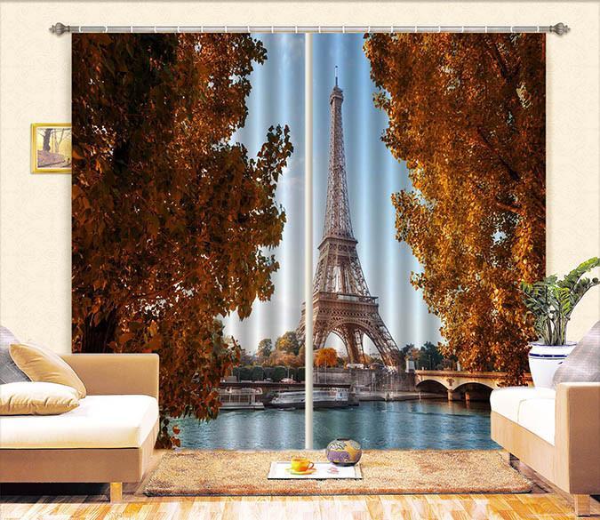 3D Paris Scenery 405 Curtains Drapes Wallpaper AJ Wallpaper 
