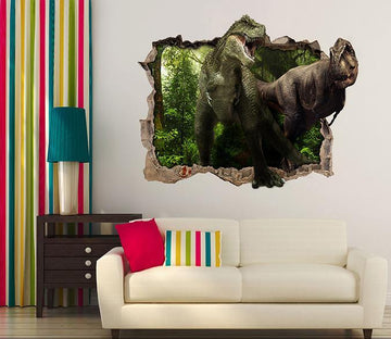 3D Forest Dinosaurs 107 Broken Wall Murals Wallpaper AJ Wallpaper 