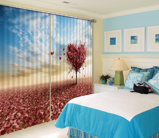 3D Heart Shape Tree 507 Curtains Drapes Wallpaper AJ Wallpaper 