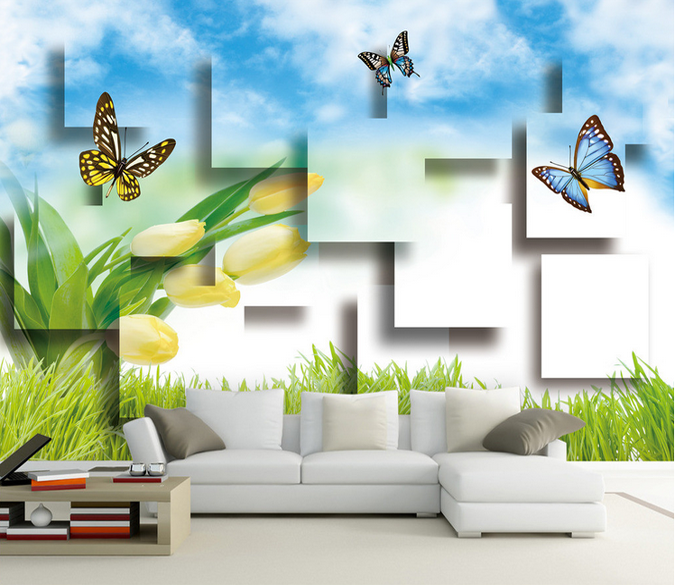 Lawn Butterflies Wallpaper AJ Wallpaper 