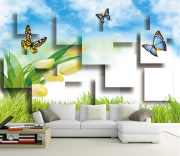 Lawn Butterflies Wallpaper AJ Wallpaper 