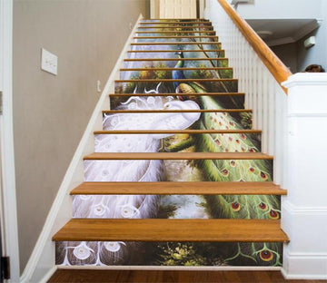 3D Beautiful Peacocks 602 Stair Risers Wallpaper AJ Wallpaper 