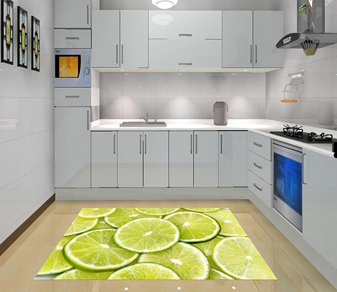 3D Lemon Slices Kitchen Mat Floor Mural Wallpaper AJ Wallpaper 